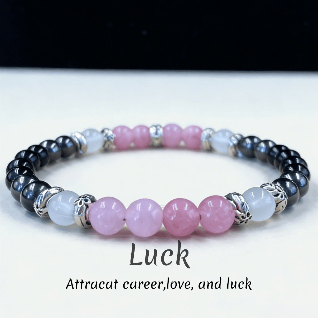 Cool New Pink Crystal Natural Stone Bracelet