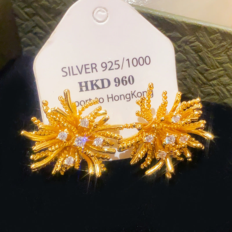 Women's Zircon Flower Light Luxury High-grade Temperament Fashion Earrings