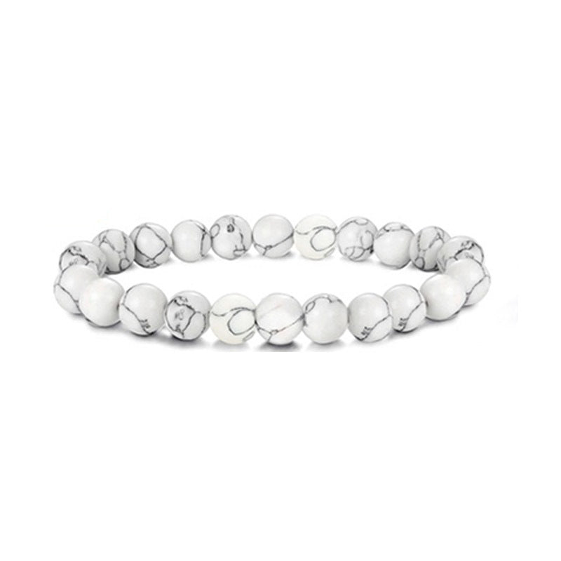 Eye White Turquoise Beaded Volcanic Rock Pink Crystal Hematite Bracelets