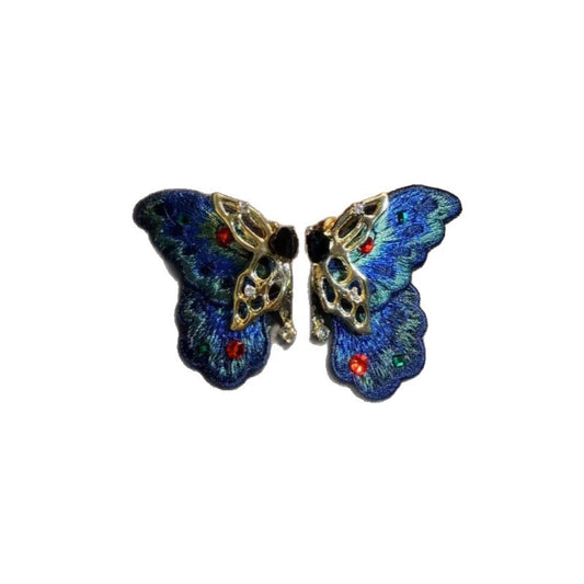 Pretty Pink Butterfly Dream Vintage Purple Stud Earrings