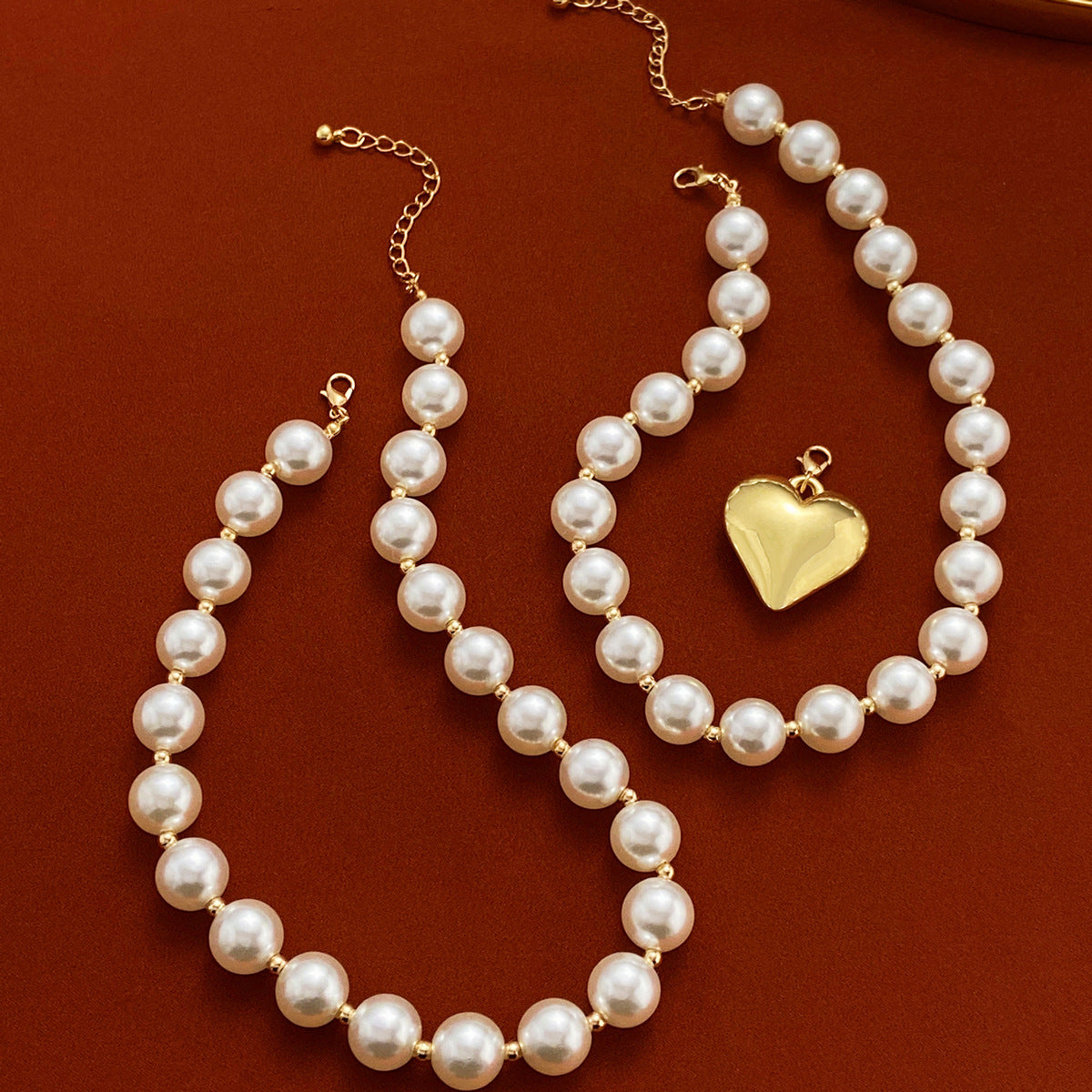 Women's Ornament Exaggerated Round Beads Punk Short Necklaces