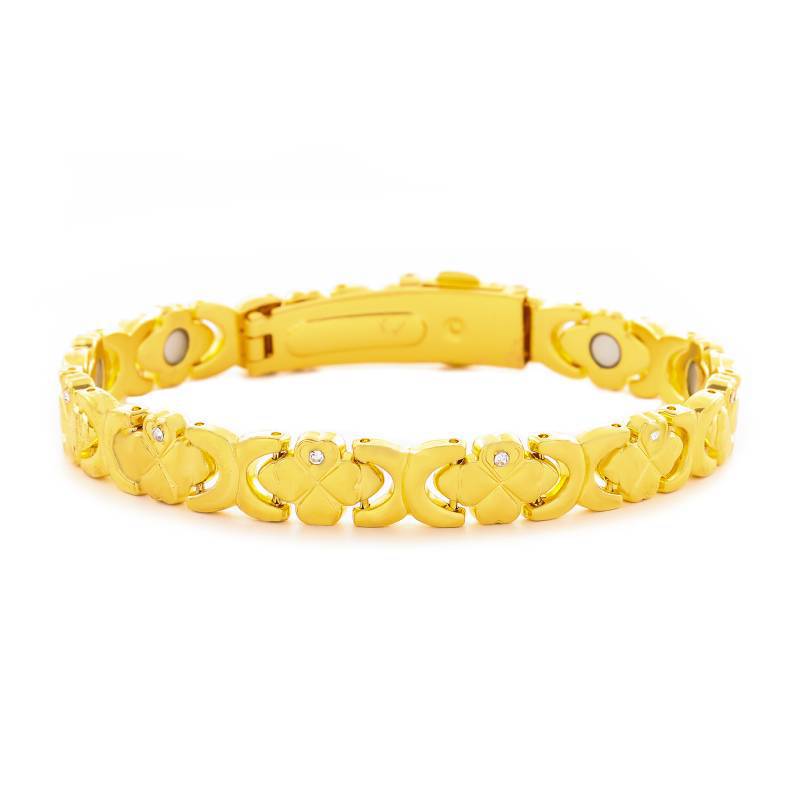 Luxury Fashion Rose Flower Magnet Diamond Single Bracelet