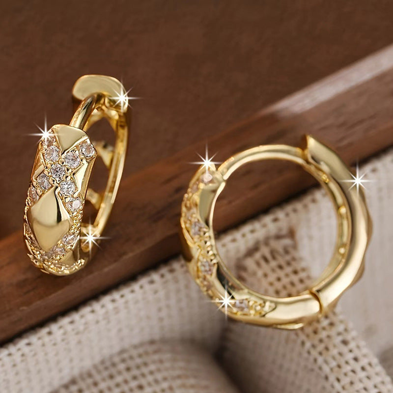 Women's & Men's Shi Cross Micro Inlaid Zircon Style Hollow Out Senior Simple Rings