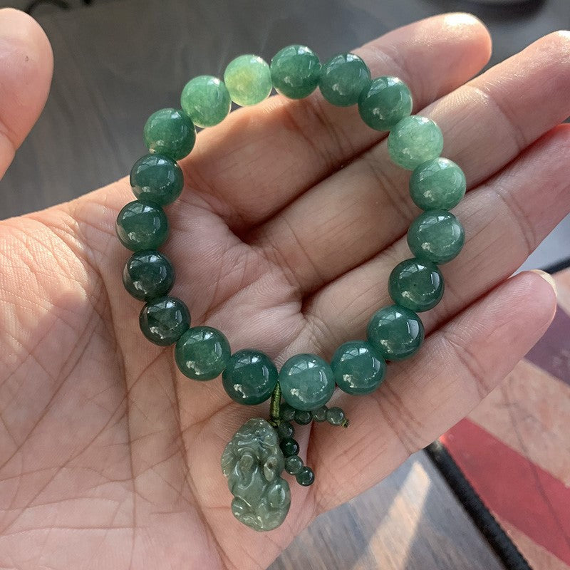 Women's & Men's Natural Emerald Oil Green Jade For Bracelets