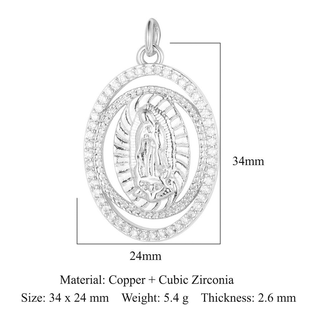 Cross Virgin Copper Zircon Peace Sign Ornament Pendants