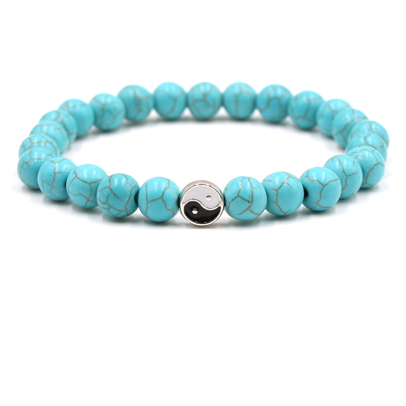 Women's & Men's Stone White Turquoise Volcanic Rock Gossip Bracelets