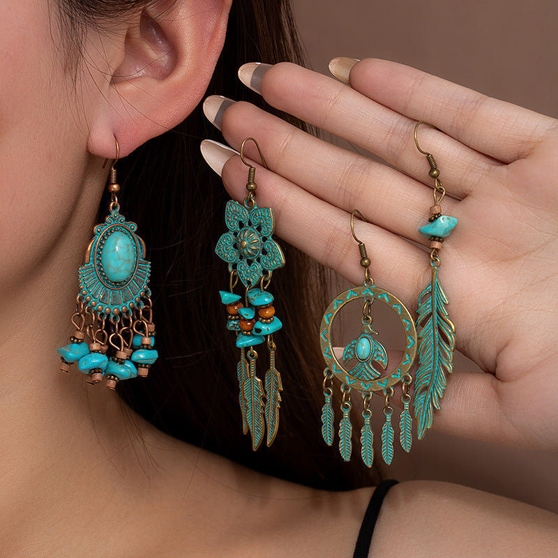 Tassel Female Geometric Hollow Unique Personalized Earrings
