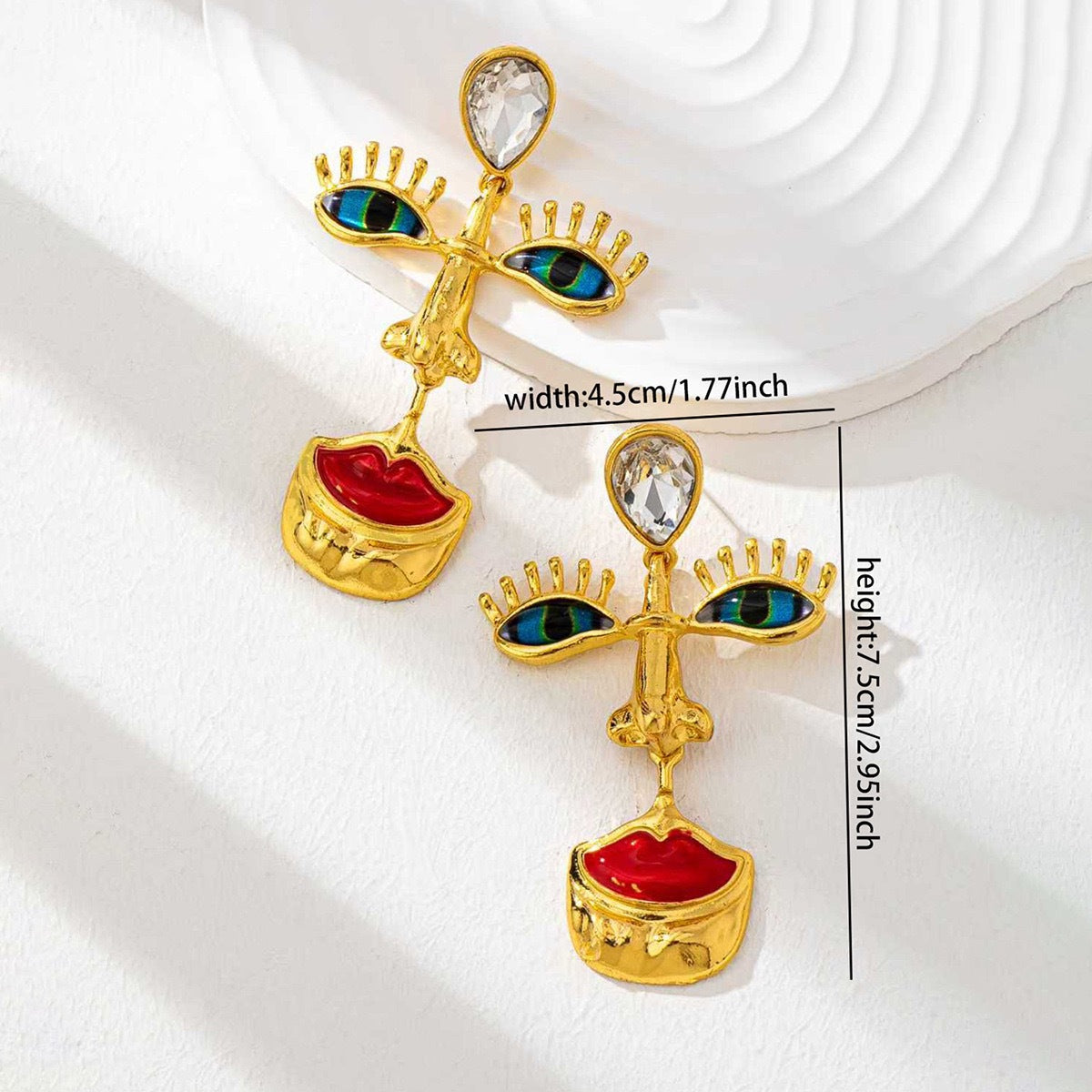 Red Lips Niche High-key Eardrop Personality Artistic Sense Light Luxury Earrings