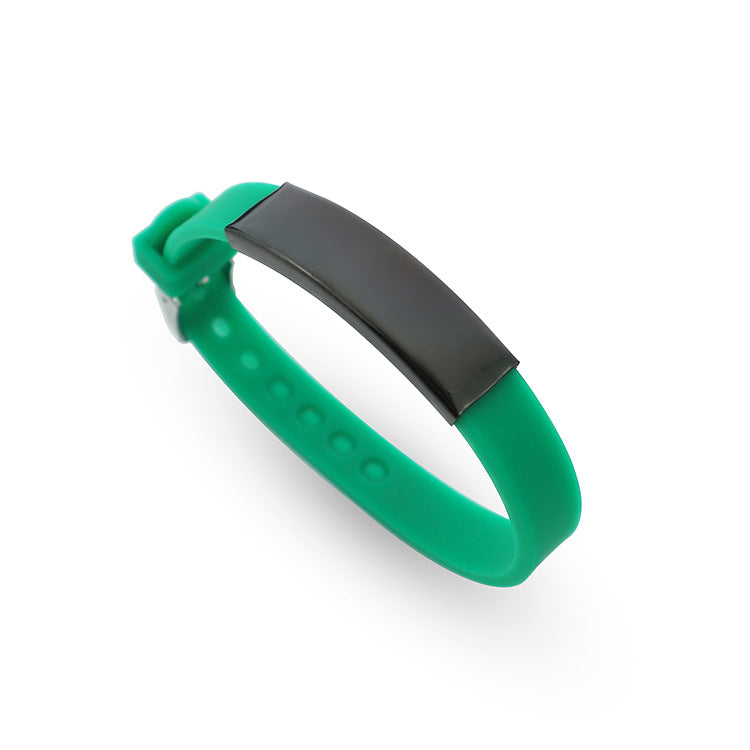 Soft Silicone Wristband Fashion Simple Couple Can Carve Writing Stainless Bracelet