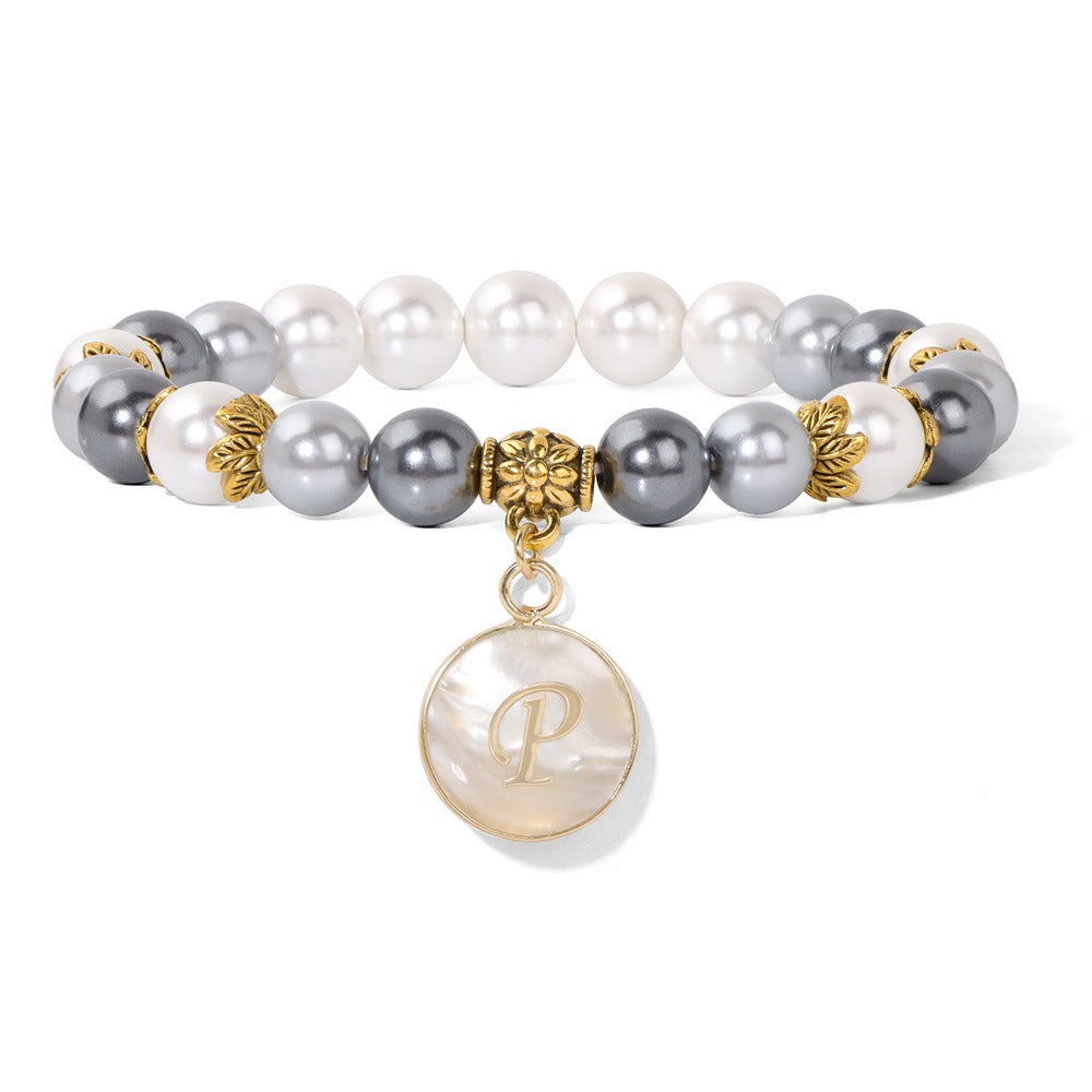 Letters Shell Pearls Girlfriend To Give Bracelets