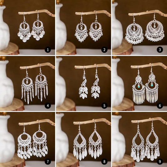 Miao Sier Personality Hollow Out Leaf-shaped Fashion Earrings