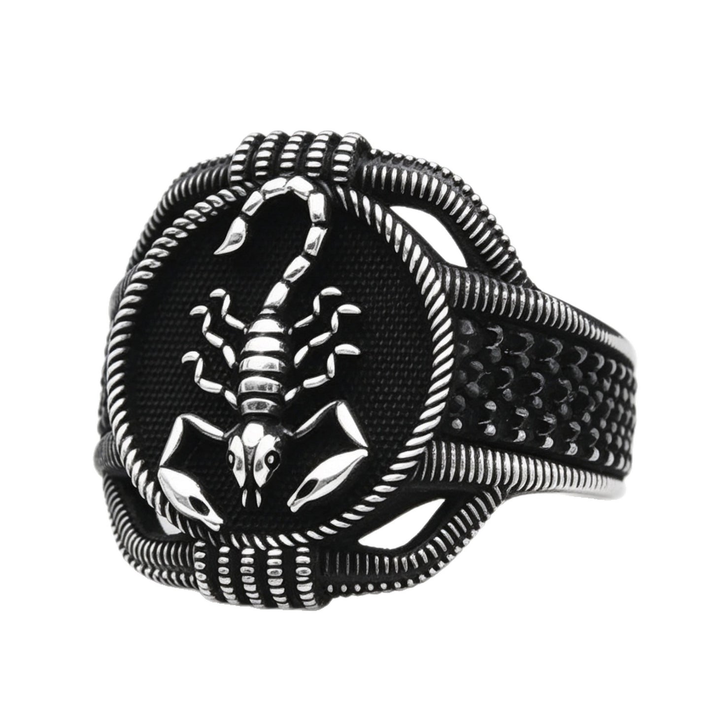 Men's Scorpion Creative Animal Shape Black Diamond Man's Simple All Ring
