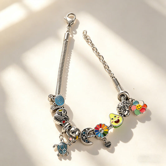 Bone Chain Lobster Buckle Adjustable Beads Beaded Bracelet