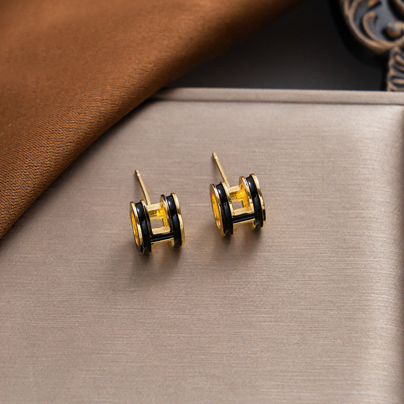 Simple Classic All Match Fashion Zircon Earrings