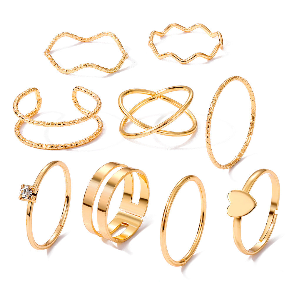 Snake Set Hollow Chain Cross Twist Rings