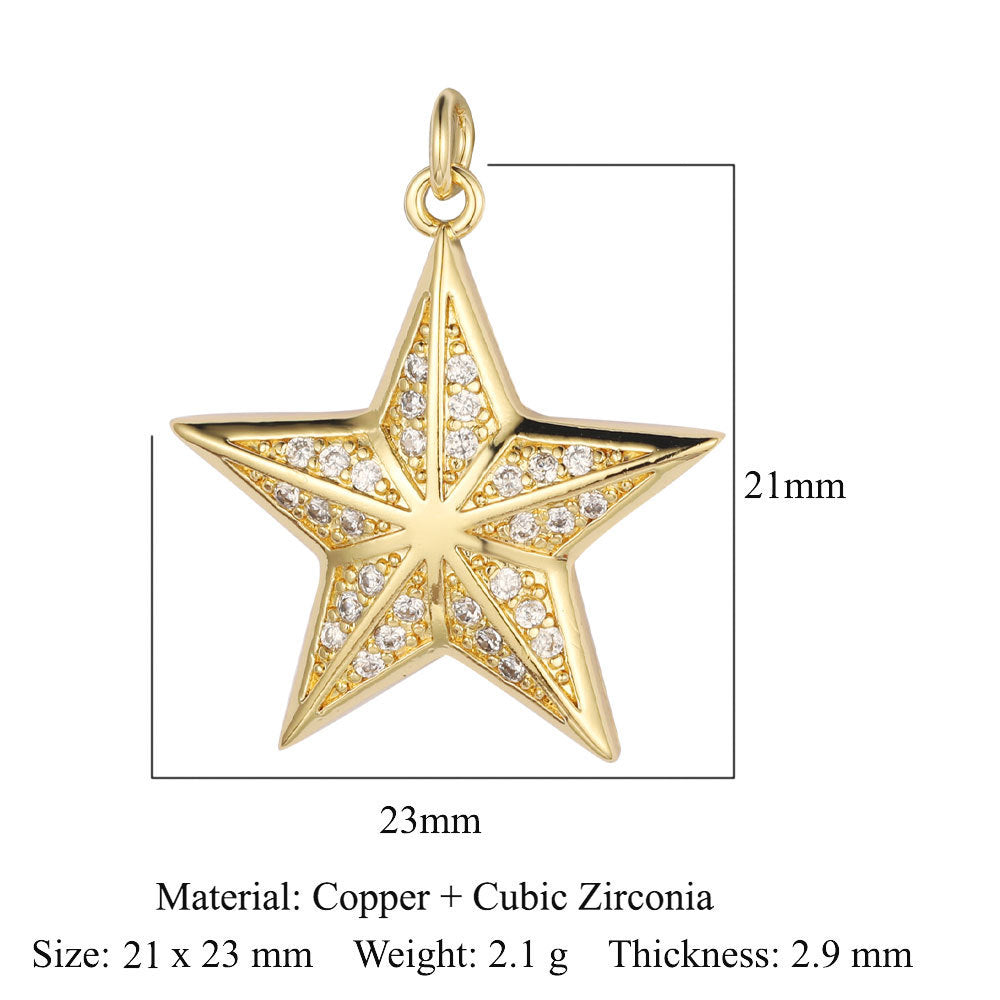 Copper Zircon Ornament Accessories Cross Love Pendants