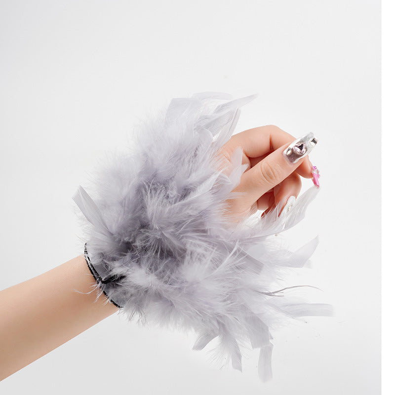 Turkey Feather Colorful Pop Hair Band Bracelet