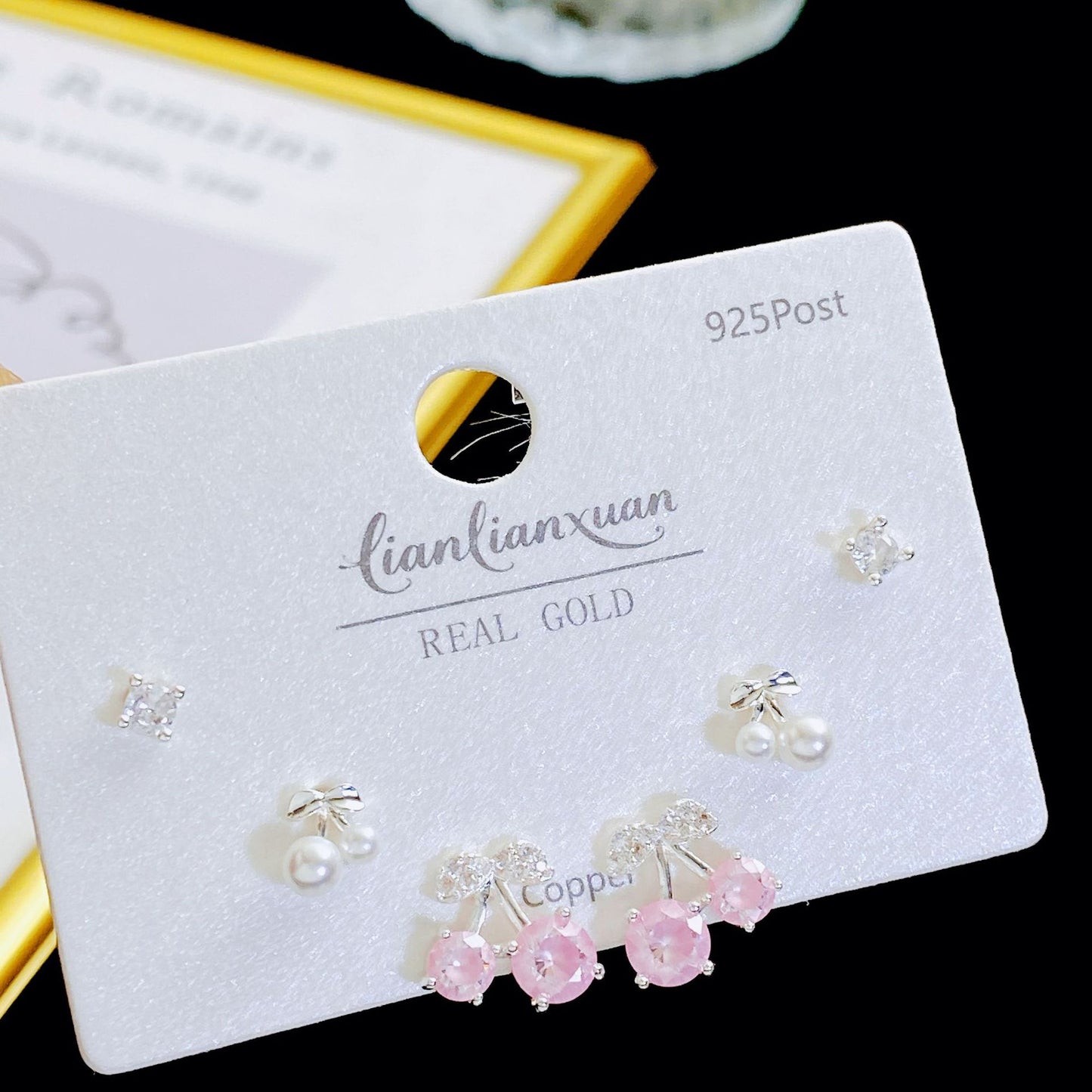 Women's Needle Simple Series Three Pairs Storage Ear Rings