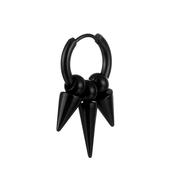 Steel Tassel Pointed Cone Coil Titanium Ear Buckle