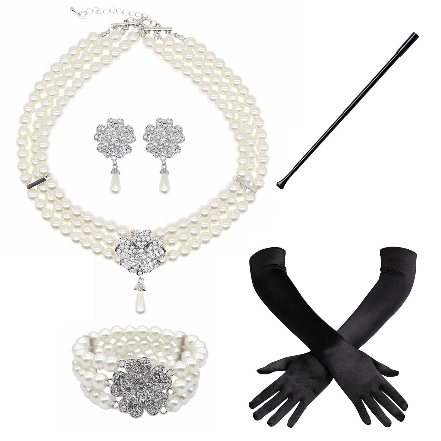 Audrey Hepburn Bride Rhinestone Big Crystal Necklaces