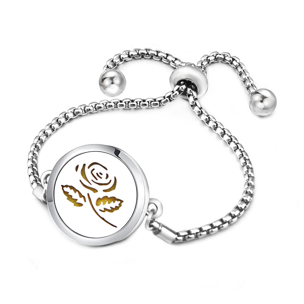 Angel Wings Mosquito Repellent Stainless Steel Essential Oil Perfume Box Bracelet