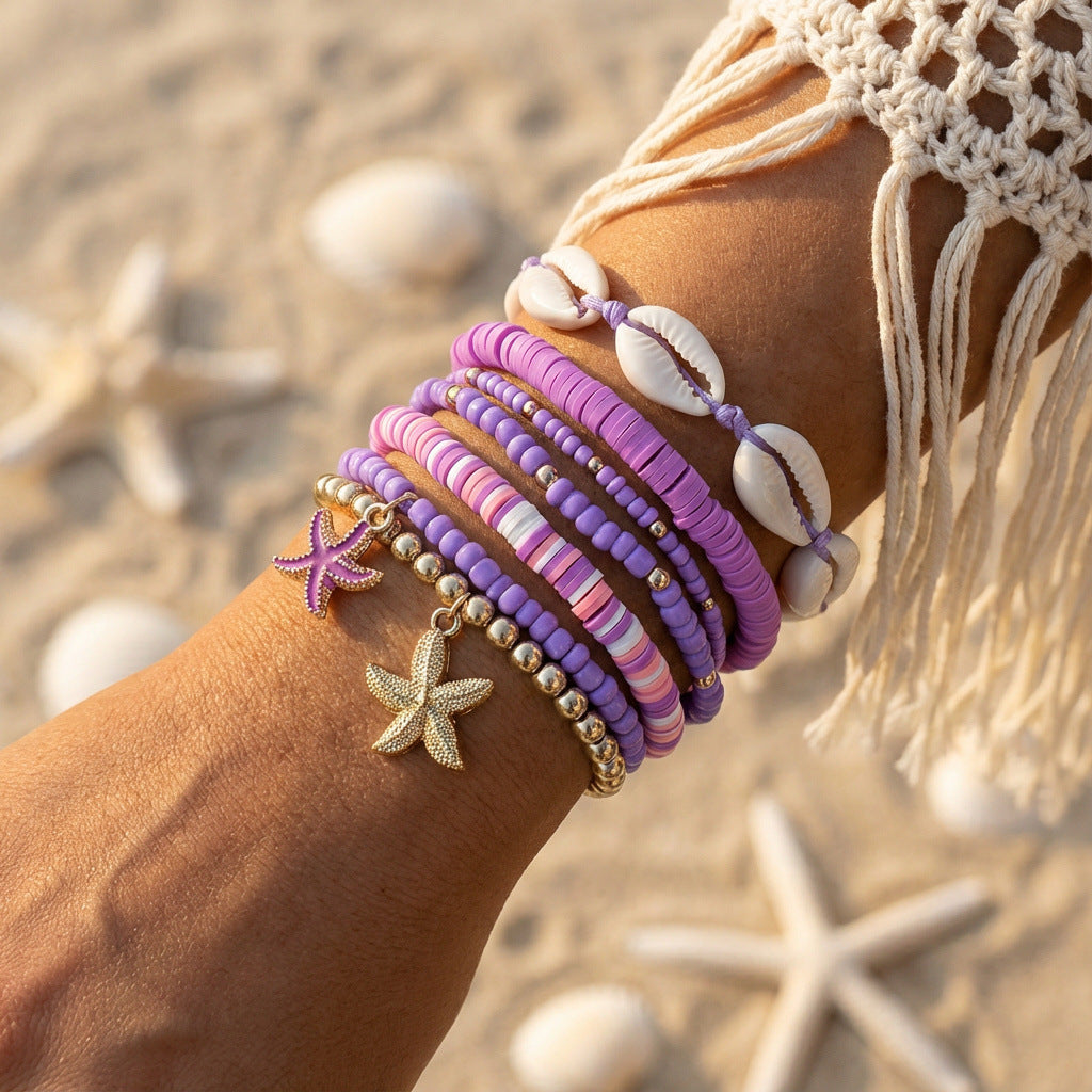 Women's Shell Summer Combination Versatile Niche Bead Bracelet