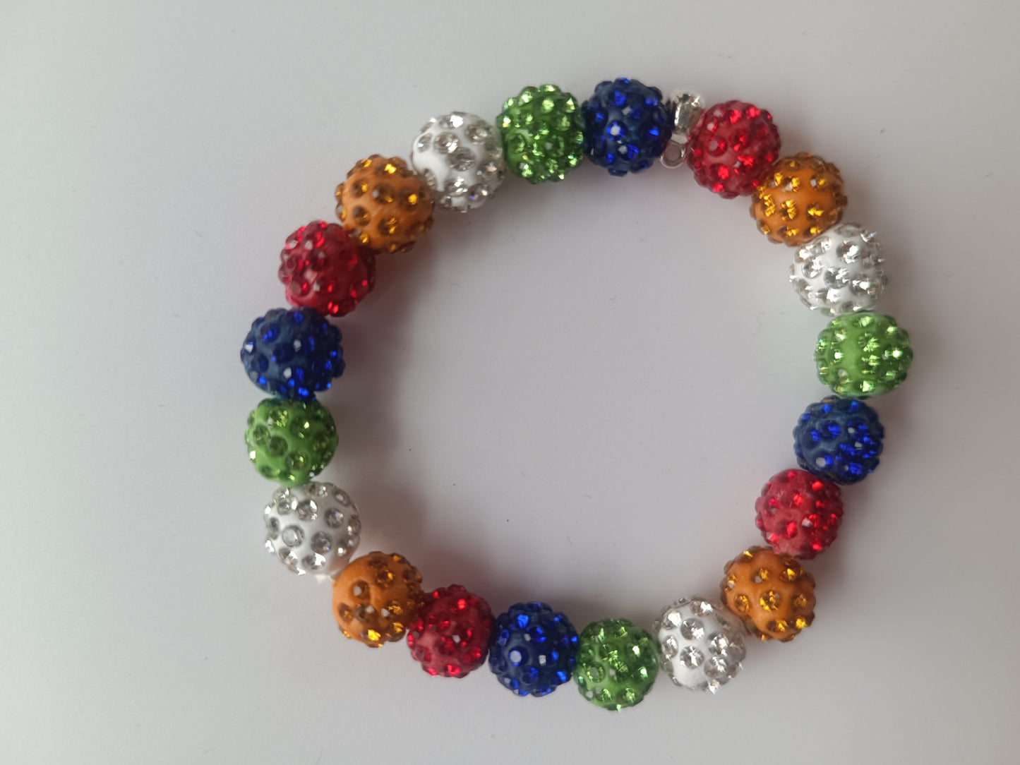 Polymer Clay Rhinestone Ball Filament Hip Bracelet