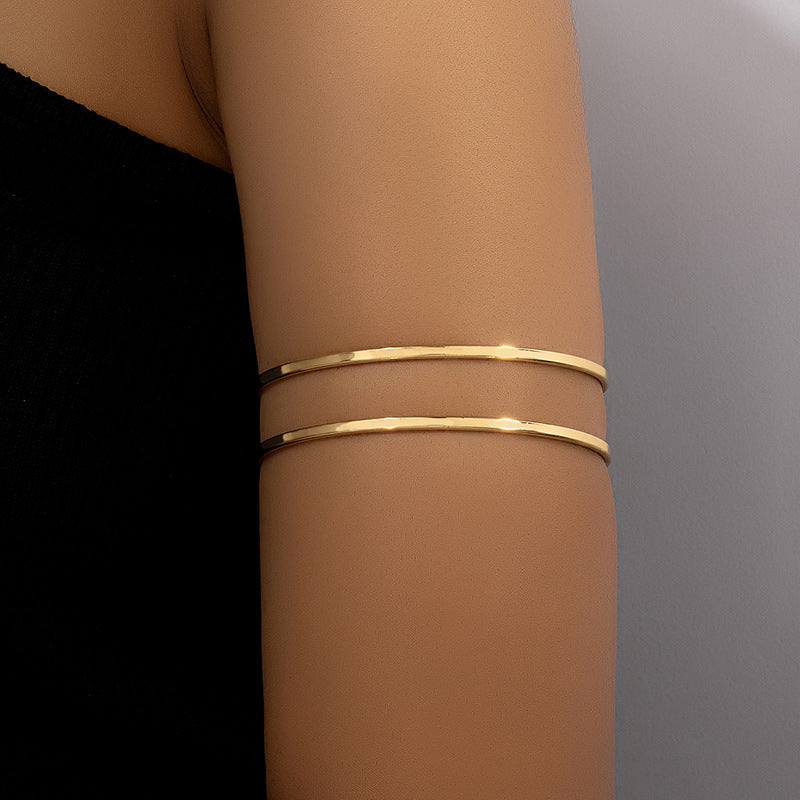 Women's Upper Arm Golden Bride Open-ended Simple Bracelet
