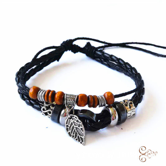 Women's & Men's Casual Retro Cowhide Hand Weaving British Bracelets