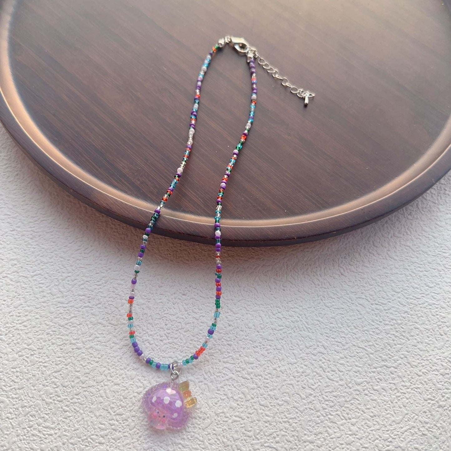 Beaded For Cartoon Cute Bowknot Clavicle Chain Necklace