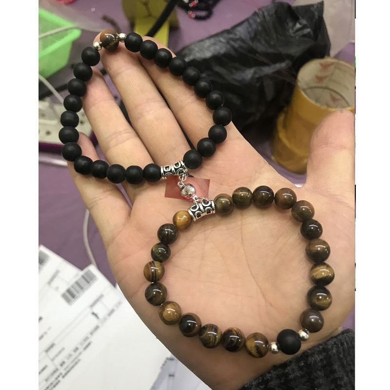 Powder Jade Love Magnetic Buckle Couple Bracelets