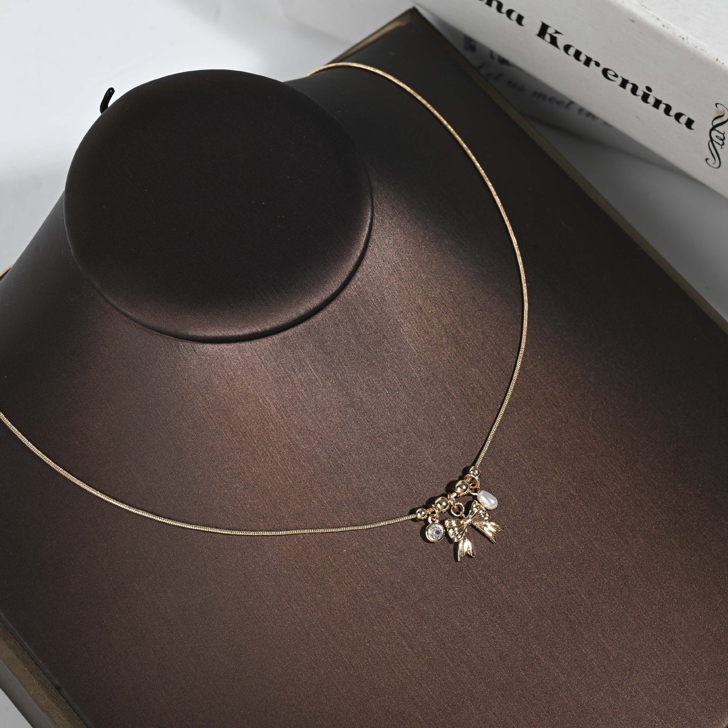 Bow Pearl Rhinestone Sweet Light Luxury Necklaces
