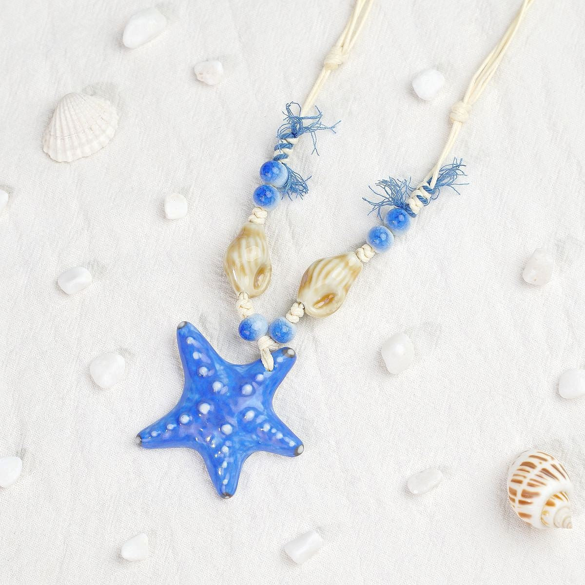 Style Personalized Trendy Ceramic Geometric Colorful Fish Long High-grade Necklace