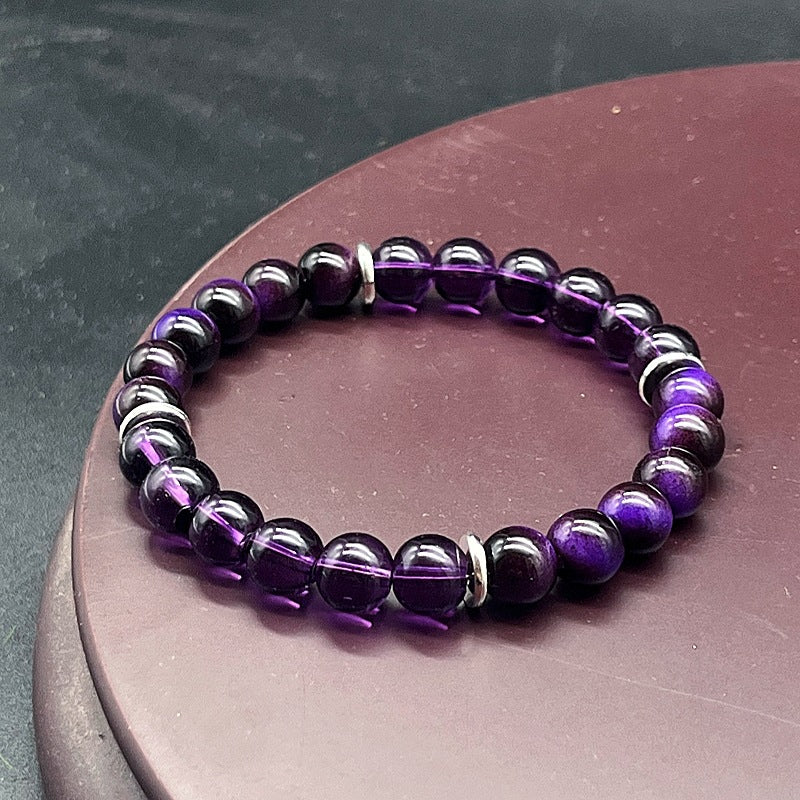 Xi Purple Glass Lake Blue Tiger Eye Combination Bracelets