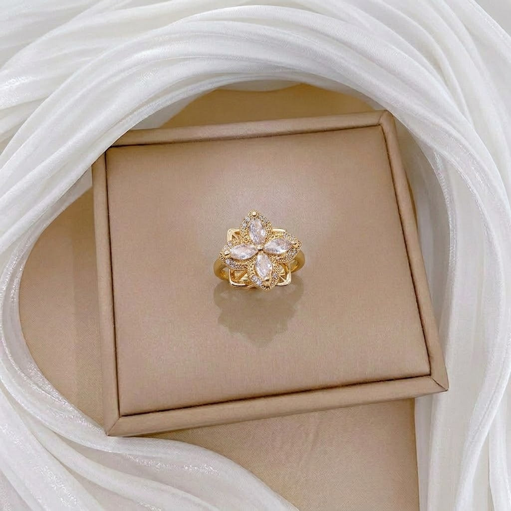 Design Rotating Bauhinia Zircon Flower Gas Clavicle Chain Necklace