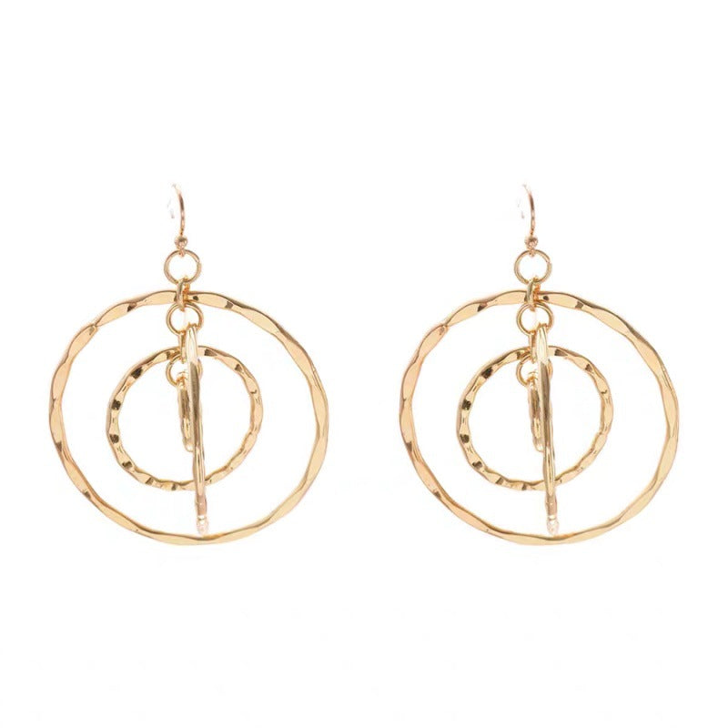 Round Thread Eardrop Female Cold Style Cool Sister Series Earrings