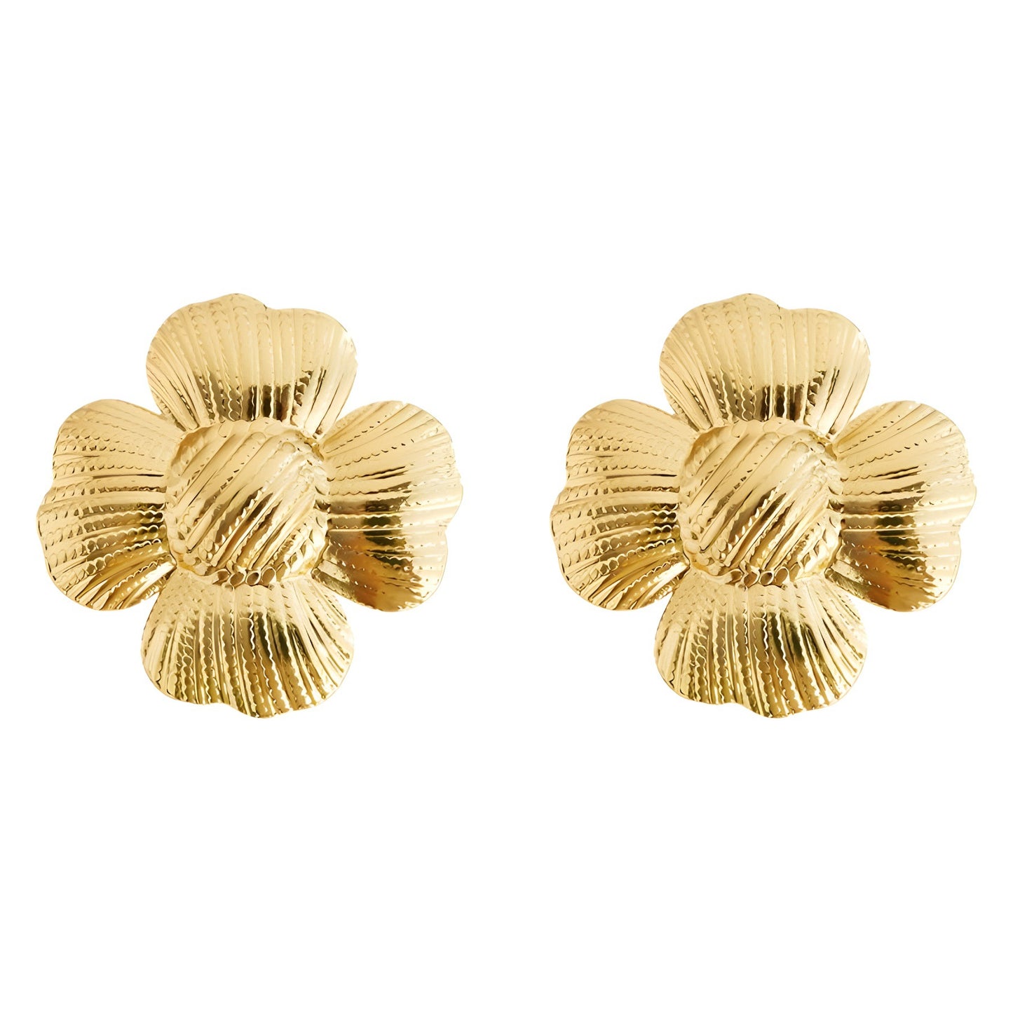 Women's Titanium Steel Gold-plated Ginkgo Leaf Fashionable Earrings