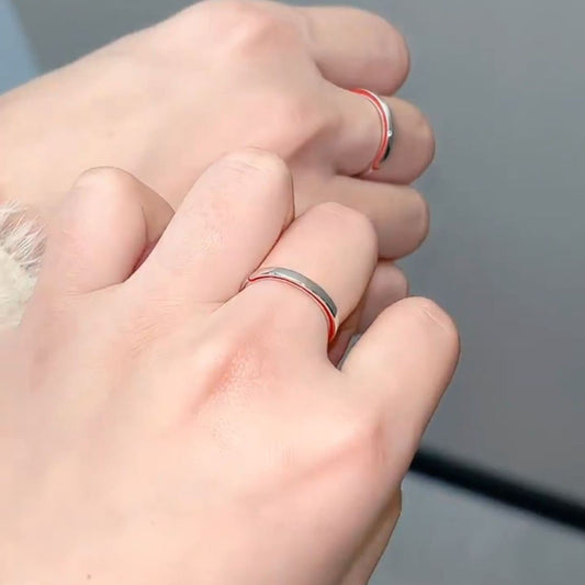 Women's & Men's Copper Vacuum Vapor Plating Couple Red Ring