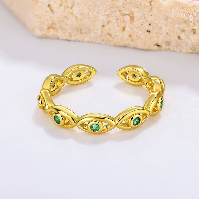 Fashion Personality Devil's Eye Blue Eyes Open Rings