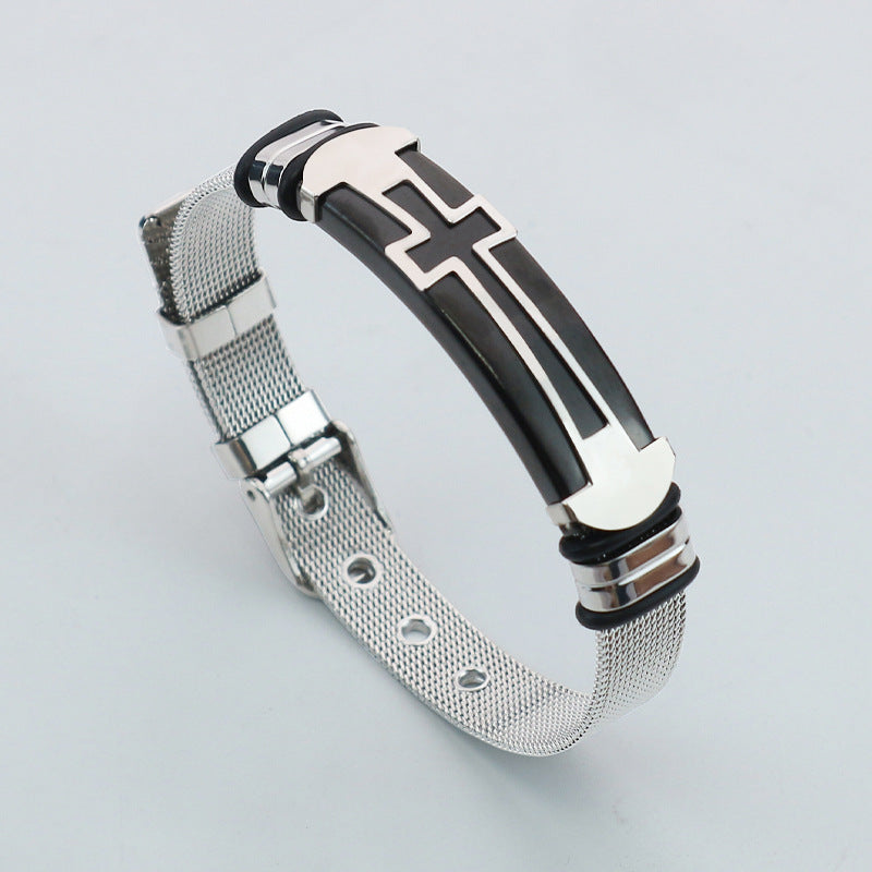 Stainless Steel Boys Fashion High-grade Cross Bracelets