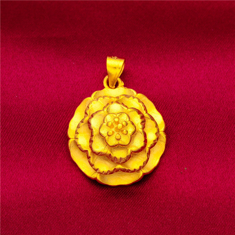 Women's Vietnam Placer Gold Love Abacus Small Pendants