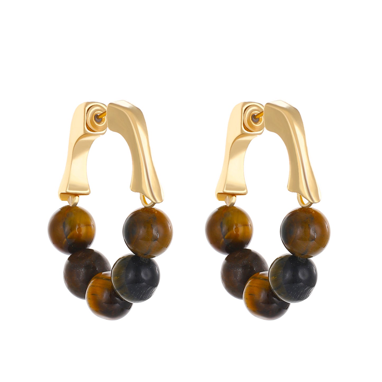 French Retro Green Design Cold Style Ball Bead Ear Buckle