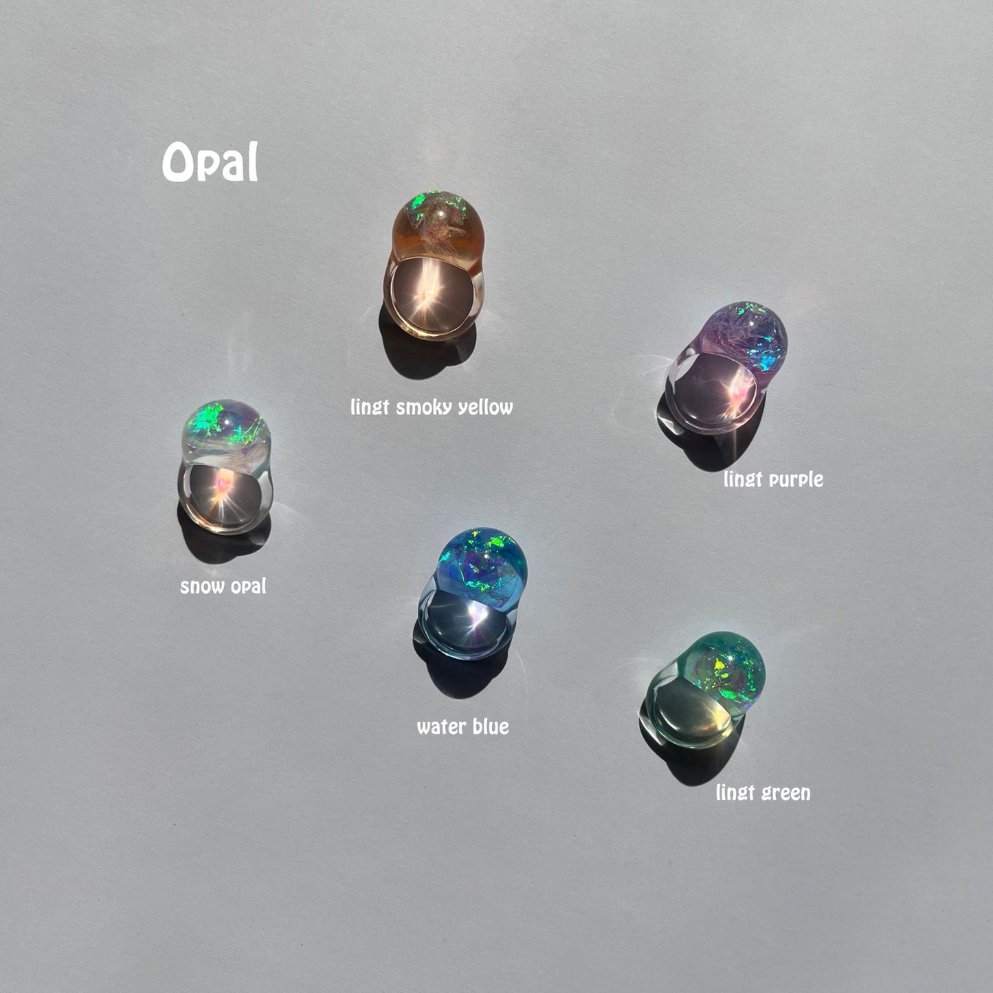 Imitation Opal Resin Colorful Planet Ball Rings