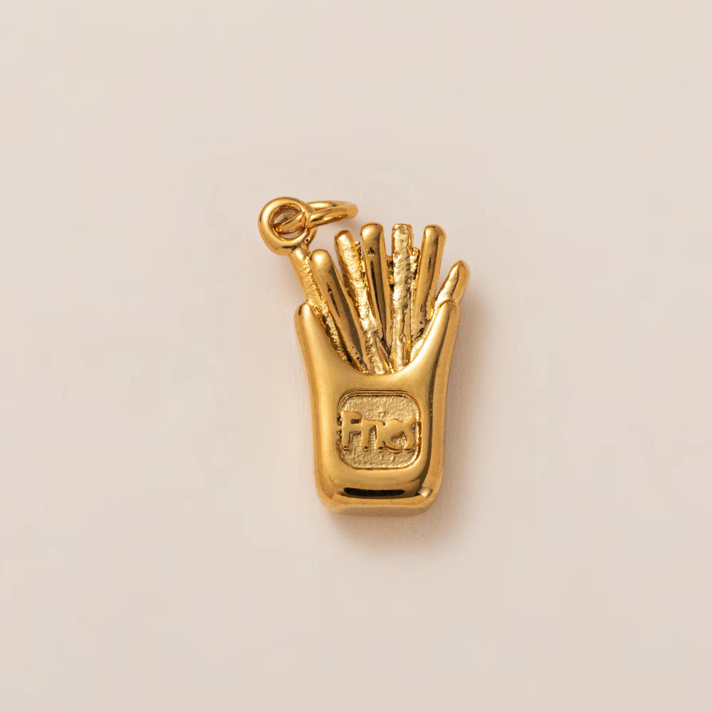 Mushroom Parts Vacuum Plating Gold Color Pendants