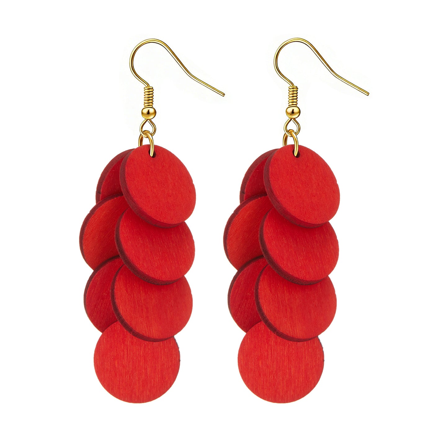 Personality Wood Piece Retro Sweet Vacation Style Beach Earrings