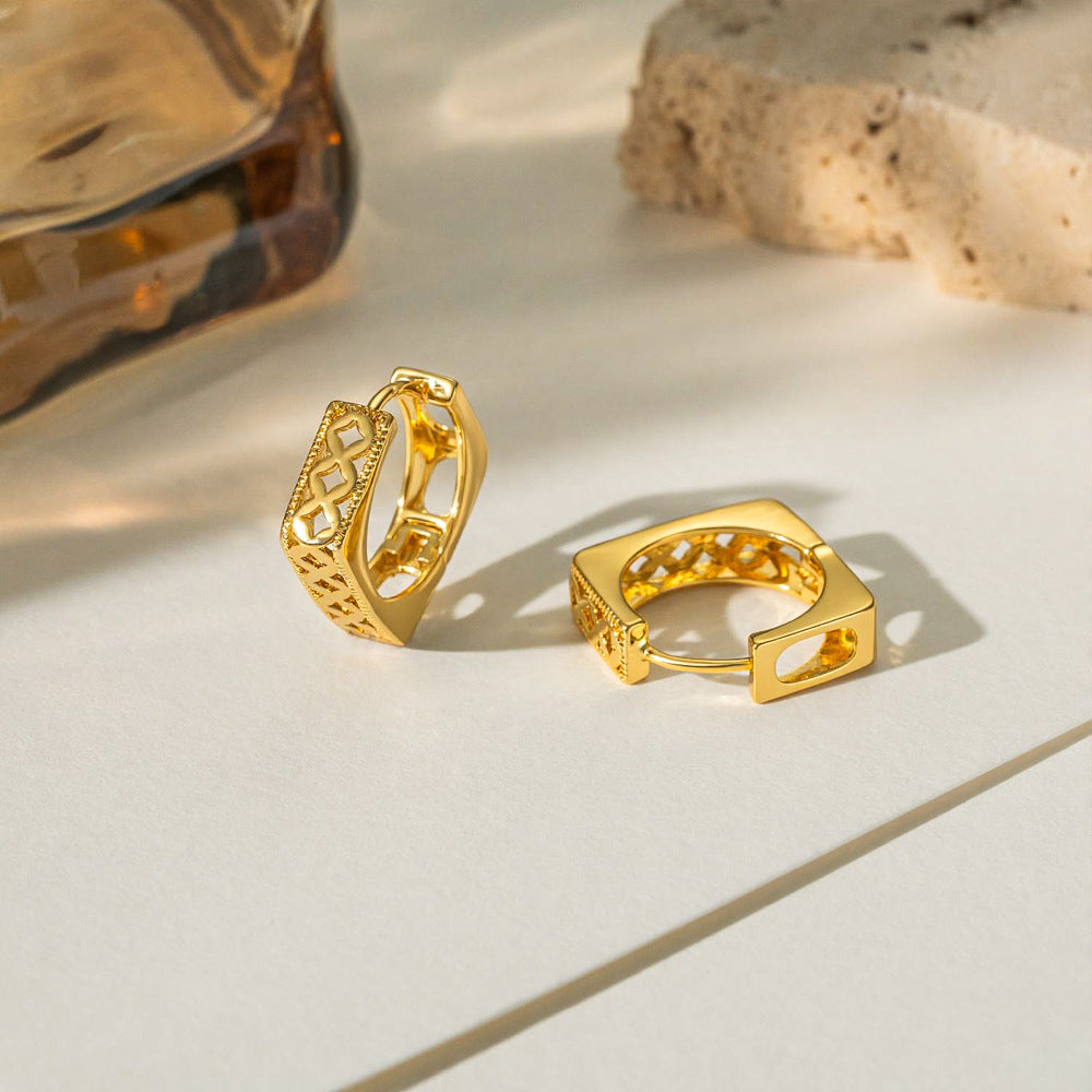 Clip Real Gold Color Protection Hollow Affordable Luxury Fashion Elegant Ear Buckle