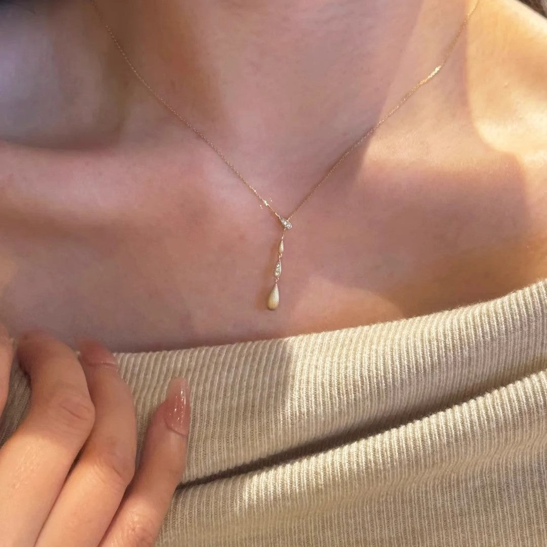 Water Drop Y-shaped Light Luxury Temperament High-grade Cold Wind Clavicle Necklace
