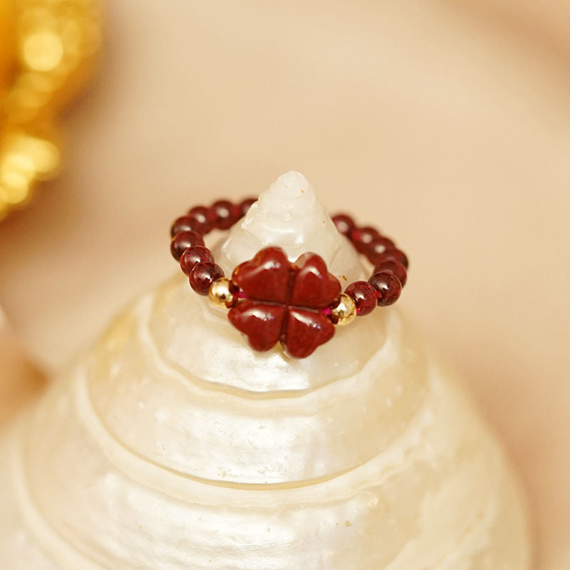 Raw Ore Purple Gold Sand Cinnabar Garnet Rings