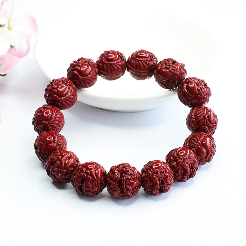 Cinnabar Purple Gold Sand Blessing Card Chalcedony Chinese Live Bracelets