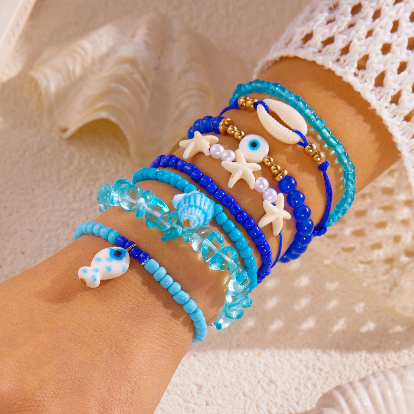 Women's Shell Summer Combination Versatile Niche Bead Bracelet